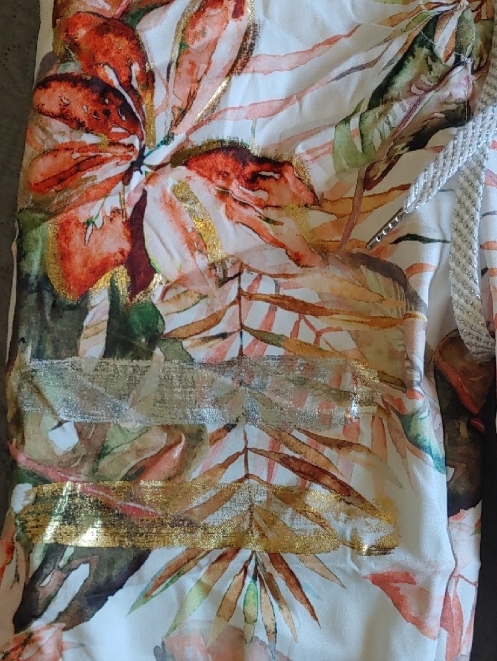 Etern Elle  Floral Print Pants - Orange, Green, White And Gold Sz SM - Picture 5 of 11